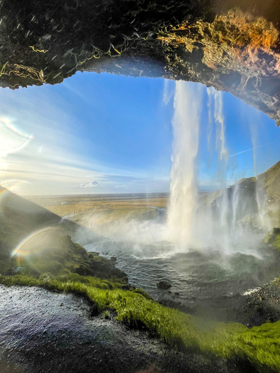 Behind Seljalandsfoss, Seljalandsfoss, South Iceland