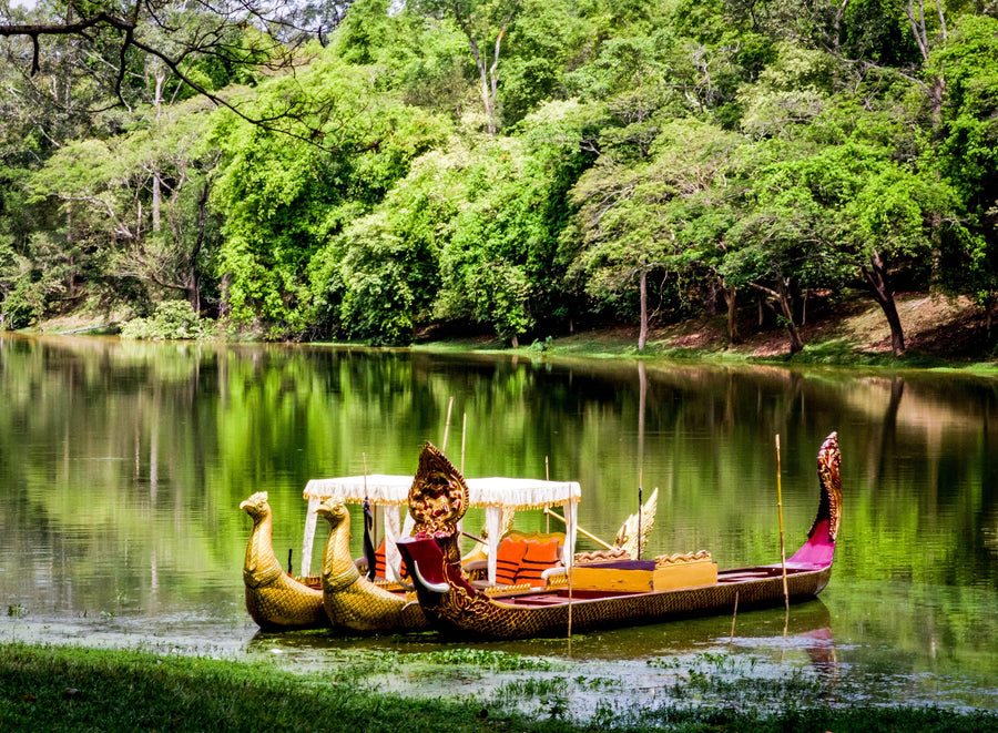 Dragon Boat on the Moat, Angkor, Cambodia