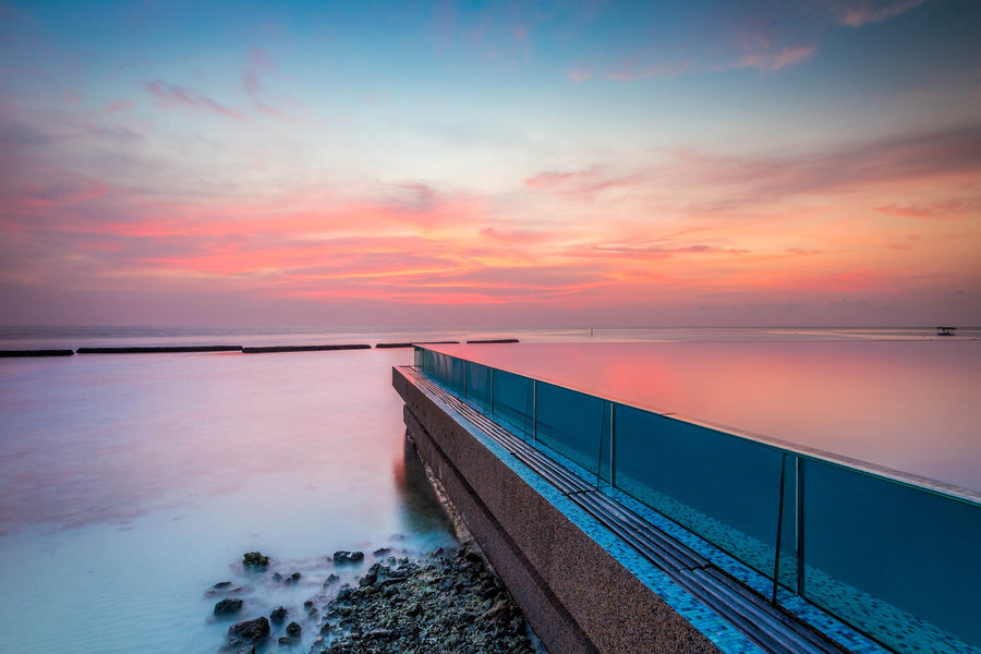 Pink Hour Seawall, Maldives