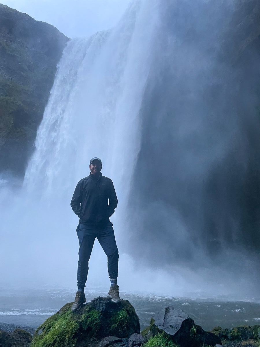 Standing at Skógafoss, Skógafoss, South Iceland