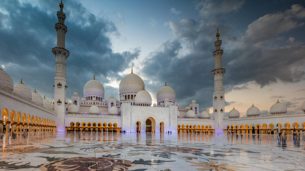 Storm over the Grand Mosque, Sheikh Zayed Grand Mosque, Abu Dhabi